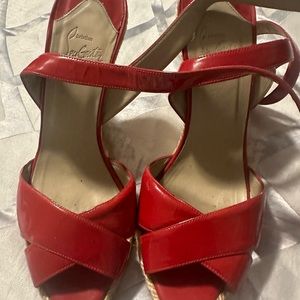 Christian Louboutin sandals red platform heels. Red bottom comfortable shoes